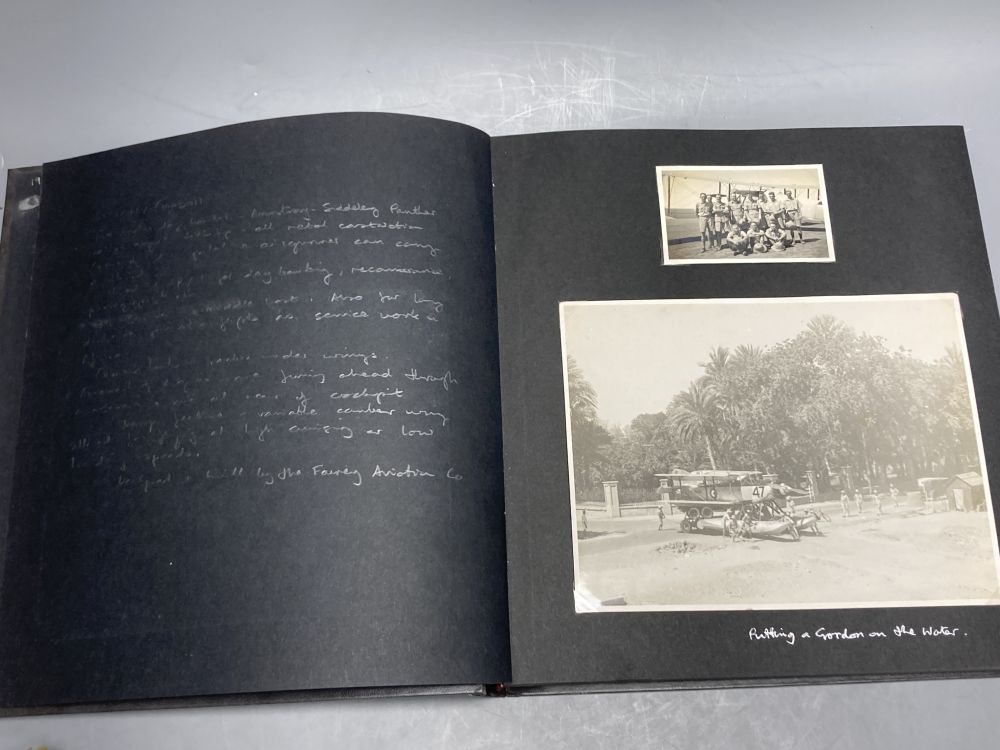 Aviation Interest. An album of 1930s photographs of British biplanes based in Africa and another album.